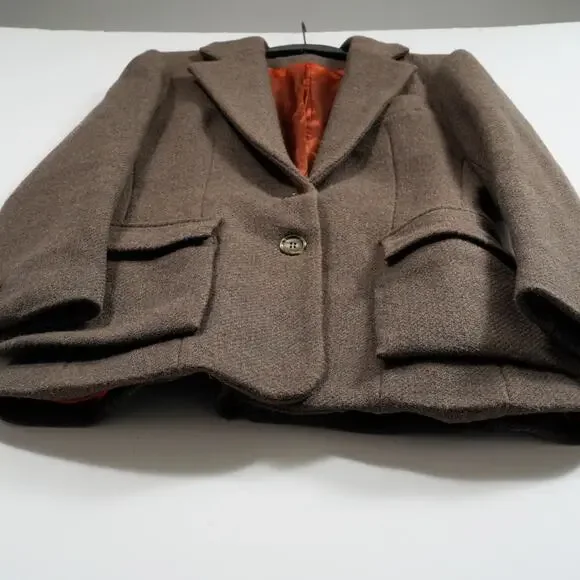 Vintage Women’s Wool Blazer Brown Union Made USA Size 10 Tailored Fit - Picture 3 of 13